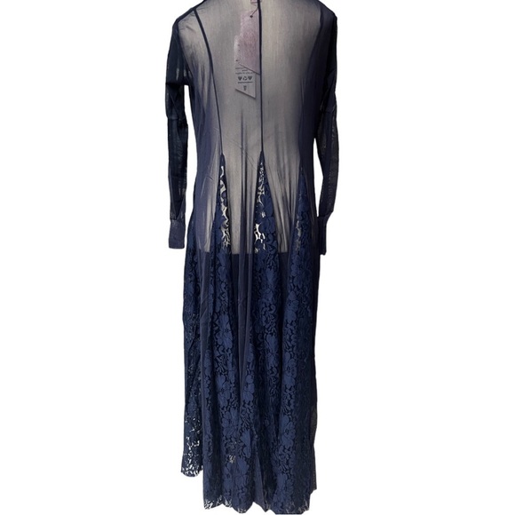 NWT We are HAH Mama C Dress Night Navy Lace Sheer Panel Maxi Dress - Picture 4 of 14